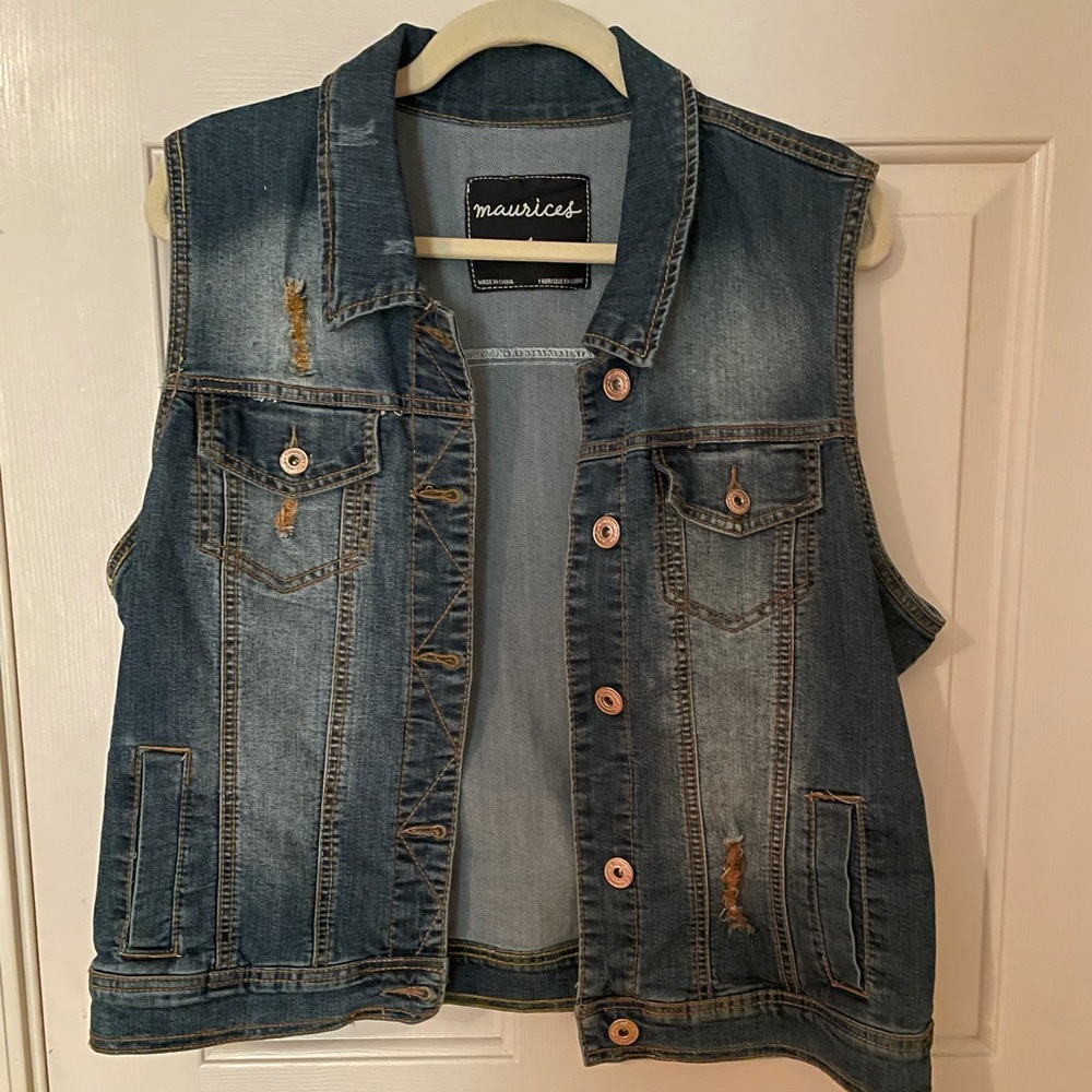 MAURICES Upcycled Denim Vest 1x